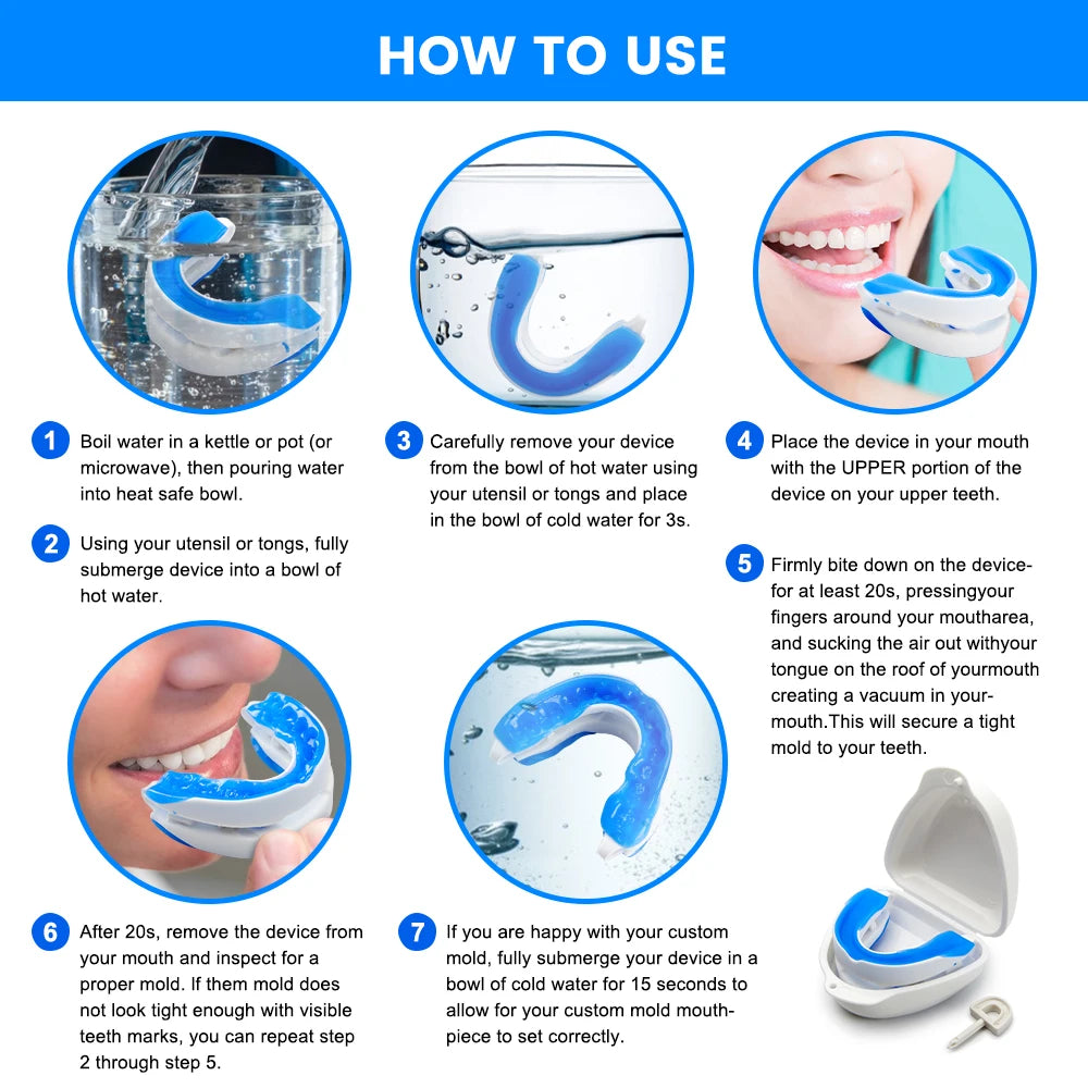Anti Snoring Mouth Guard Improve Sleeping Reduction Snoring Device Teeth Bruxism Adjustable Orthodontic Snore Device