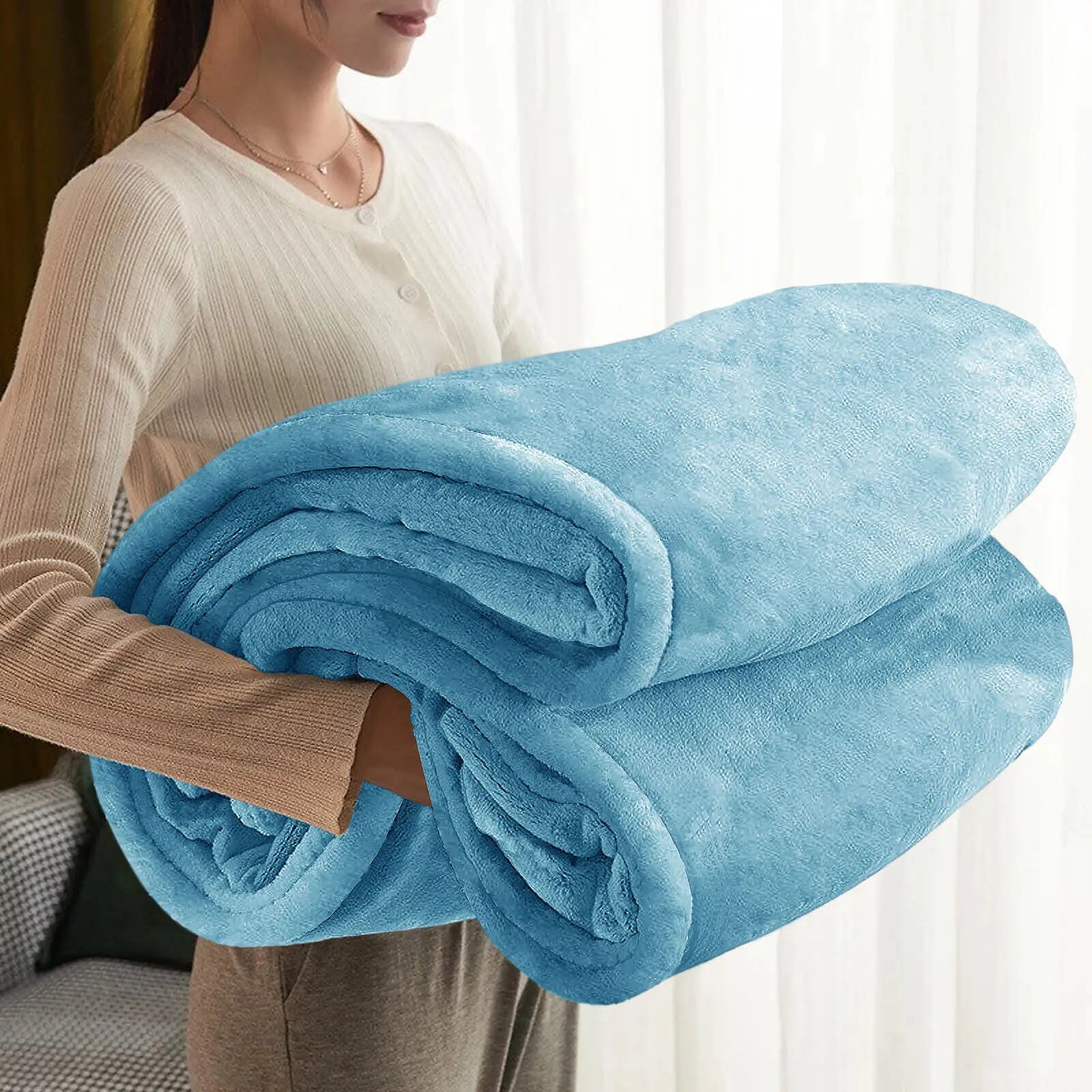 Fleece Plush Soft Blanket for Sofa & Bed