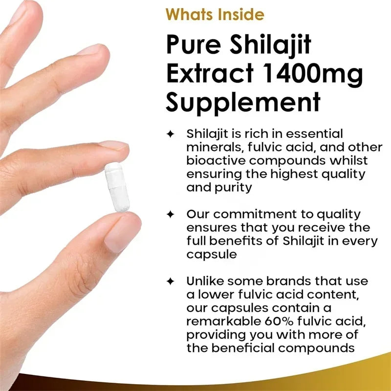 Shilajit Capsules 1400mg – Energy & Immunity