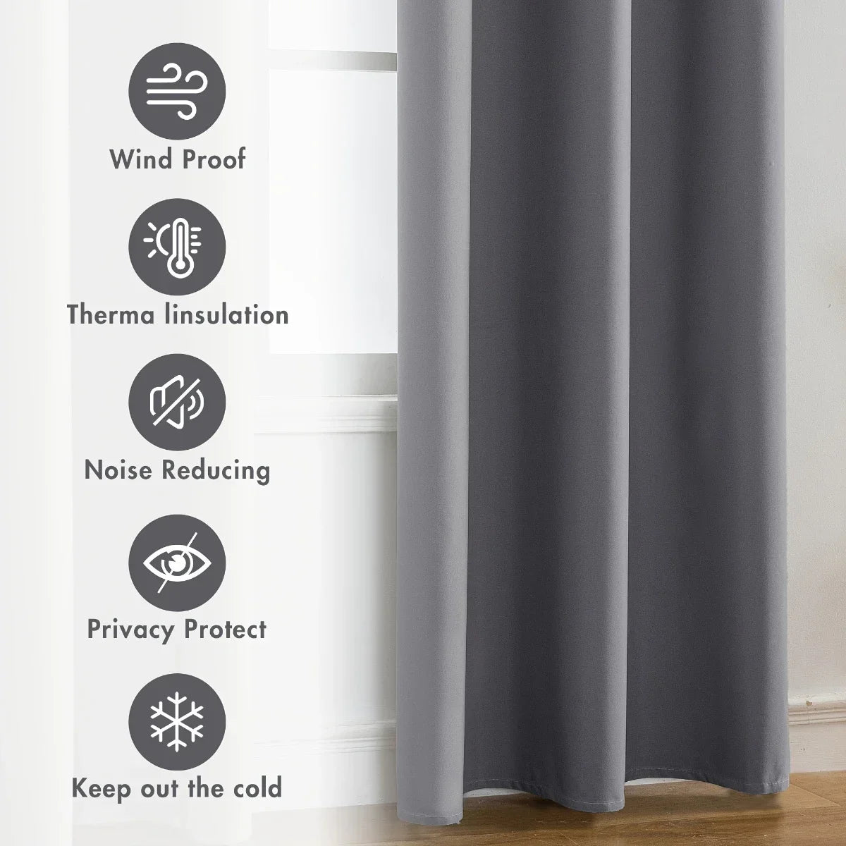 2PCS Modern 100% Blackout Curtains Set
