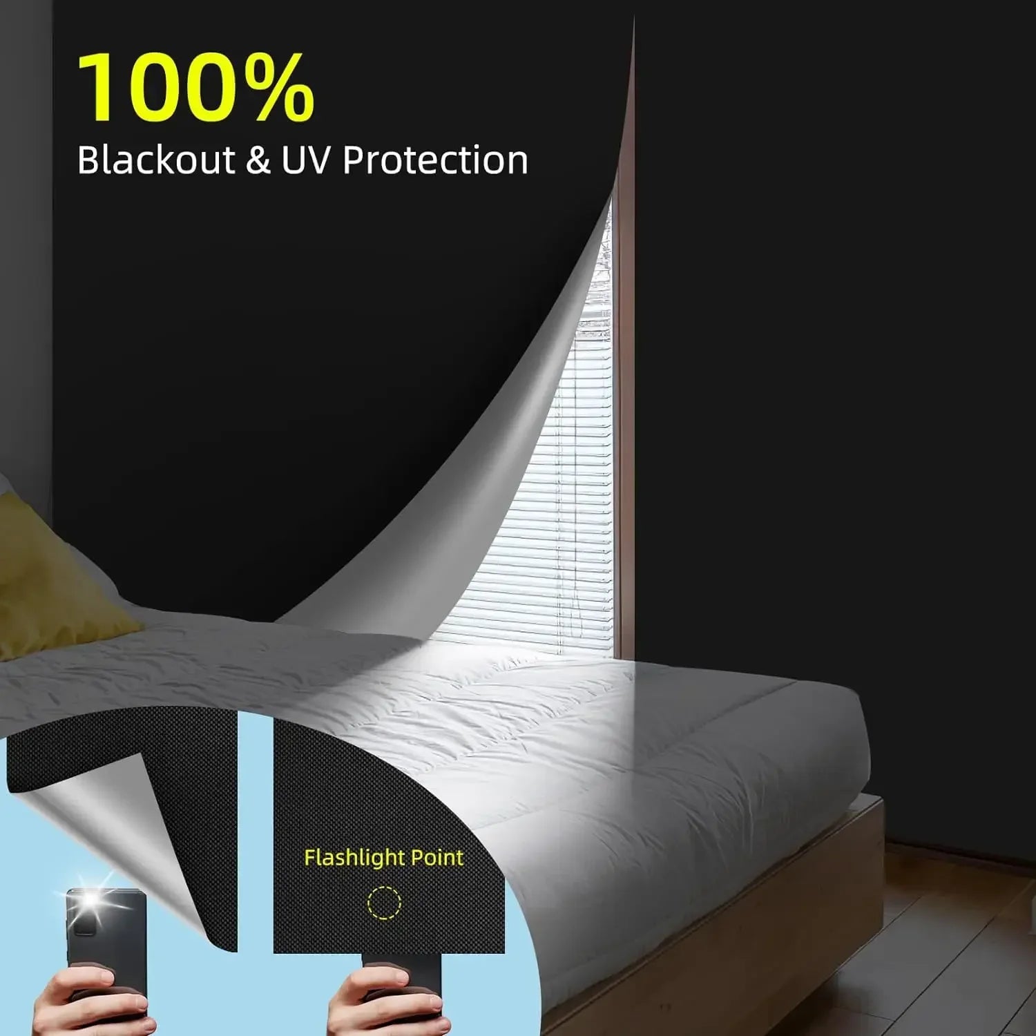 Custom No-Drill 100% Blackout Curtain