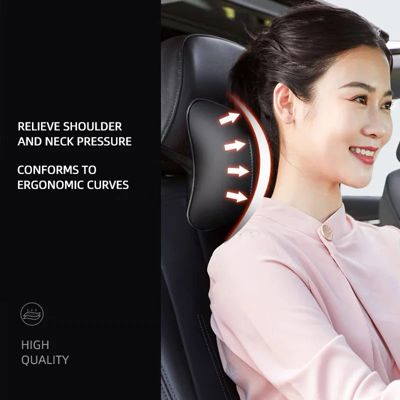 Leather Car Headrest Neck Pillow for BMW