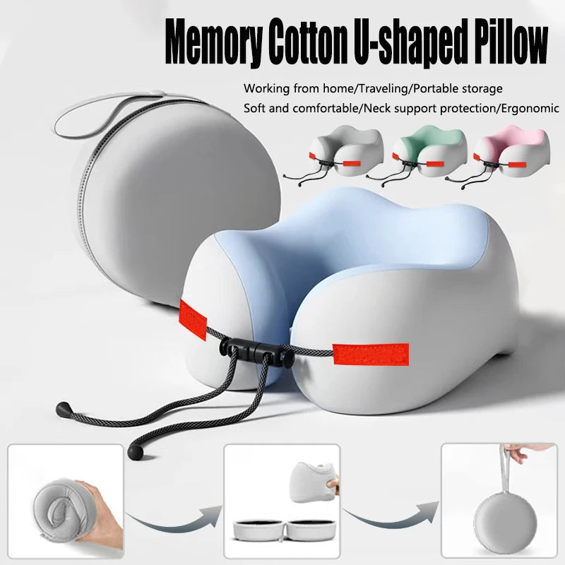 Portable Memory Foam Travel Neck Pillow
