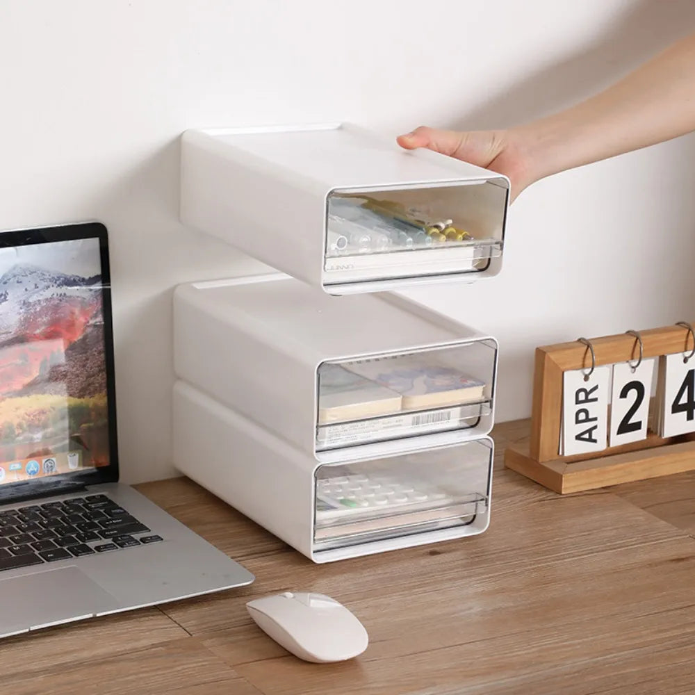 Transparent Drawer Desktop Storage Cabinet