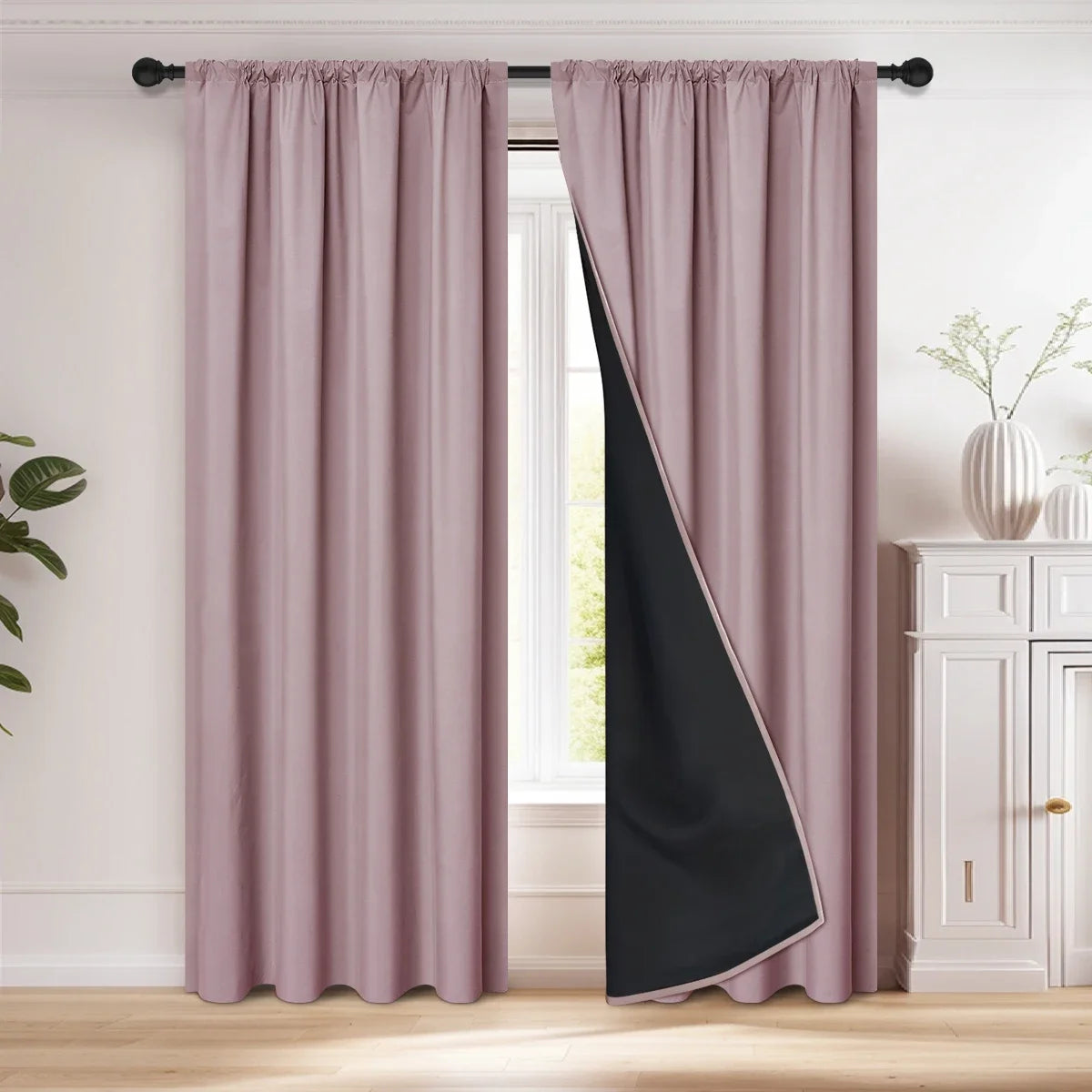 100% Blackout Rod Pocket Curtain Panel