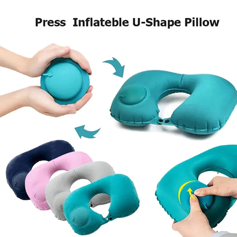 Inflatable Portable U-Shaped Travel Neck Pillow