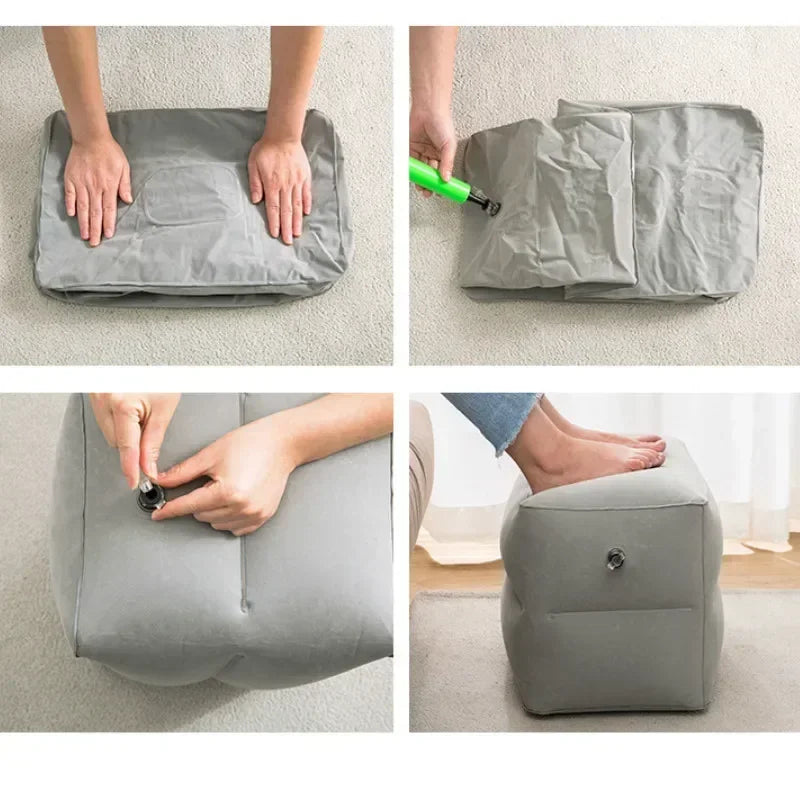 Inflatable Travel Footrest Pillow