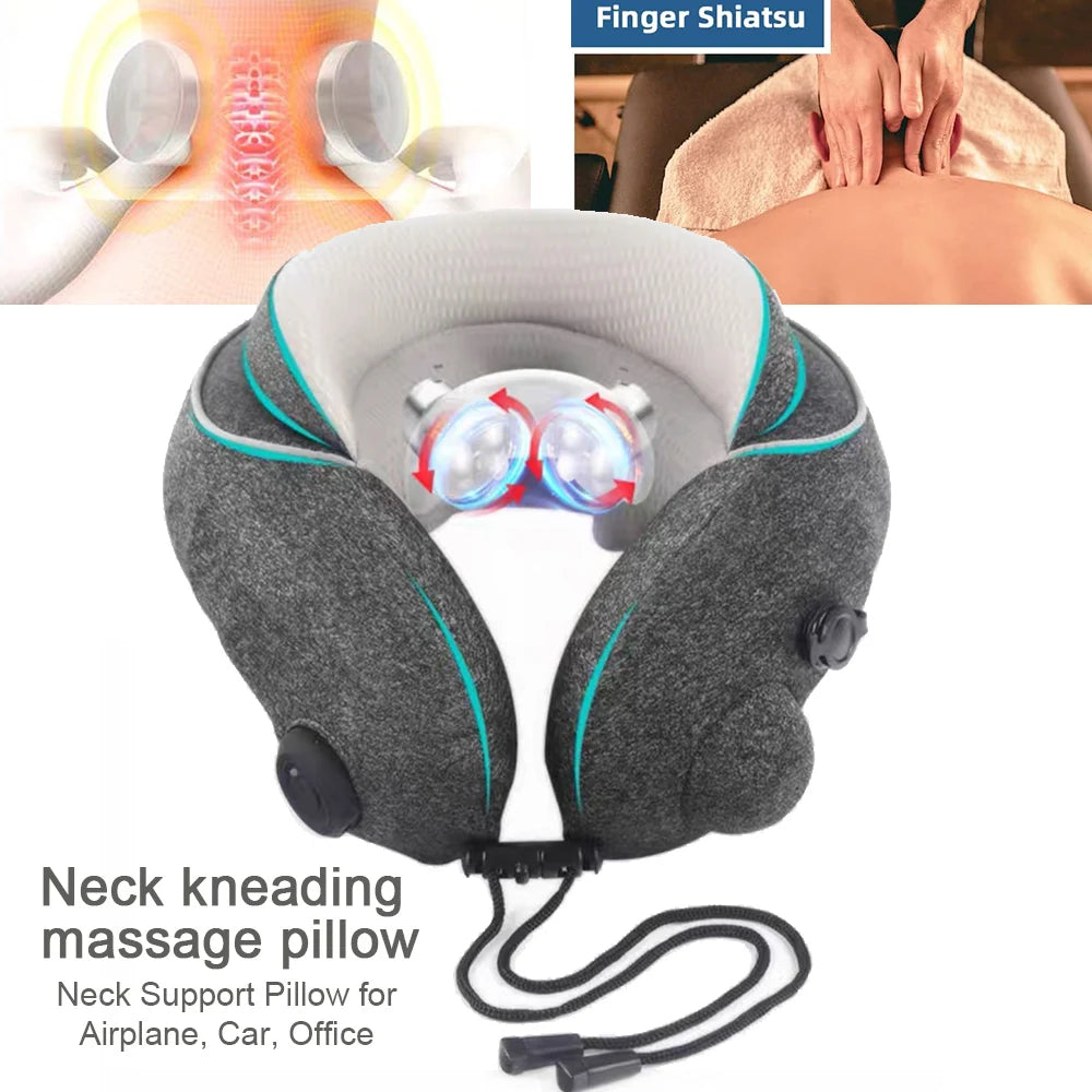 Inflatable U-Shaped Neck Massager Pillow
