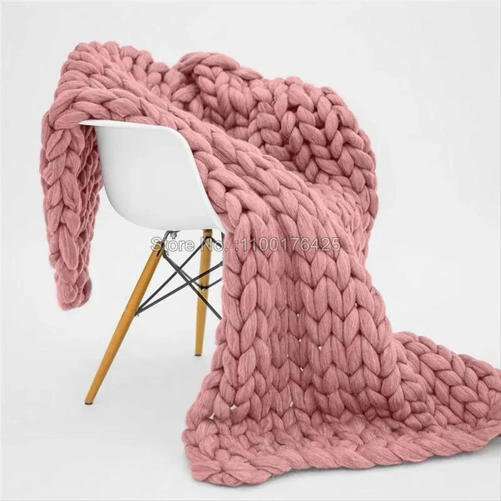 Grey Chunky Knitted Blanket