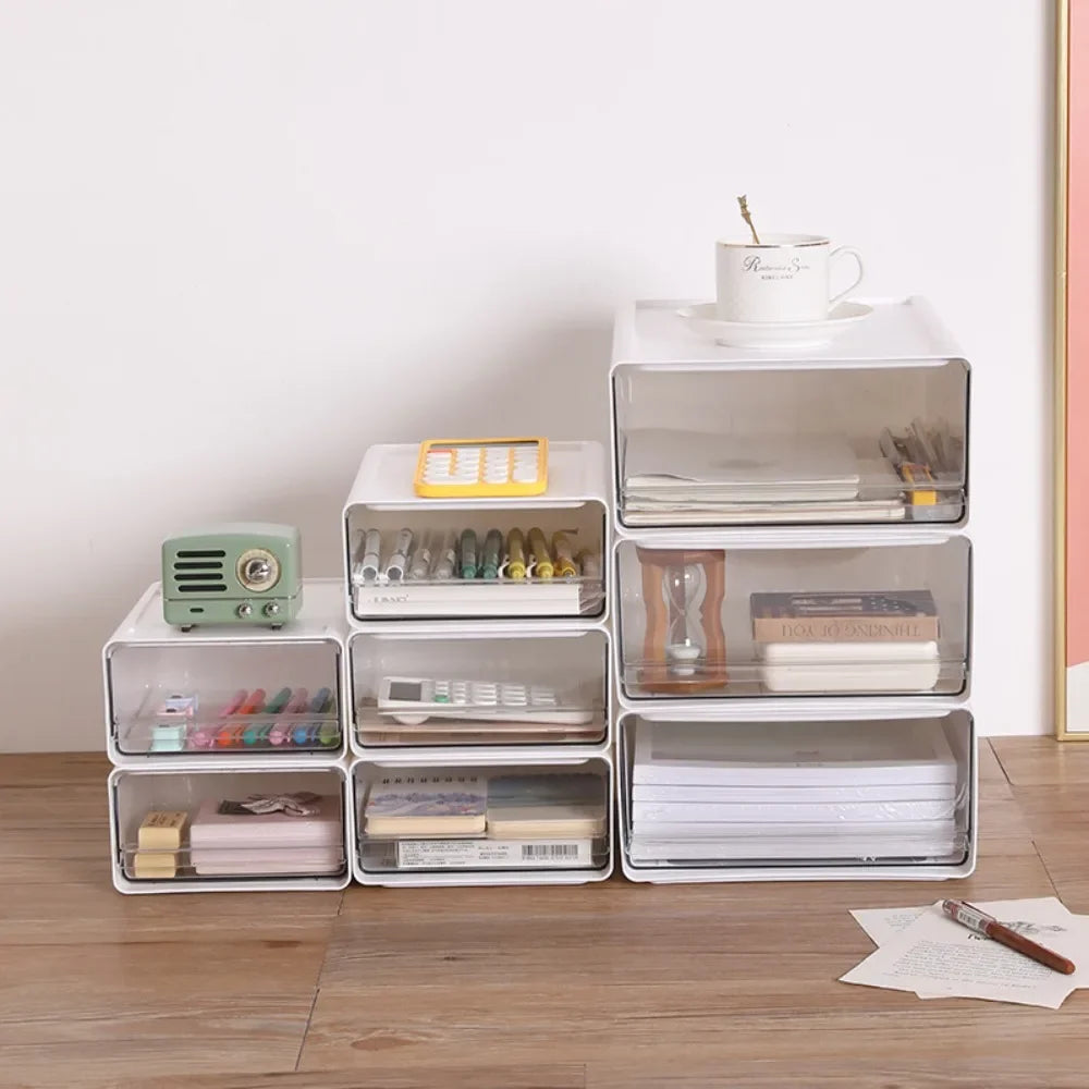 Transparent Drawer Desktop Storage Cabinet