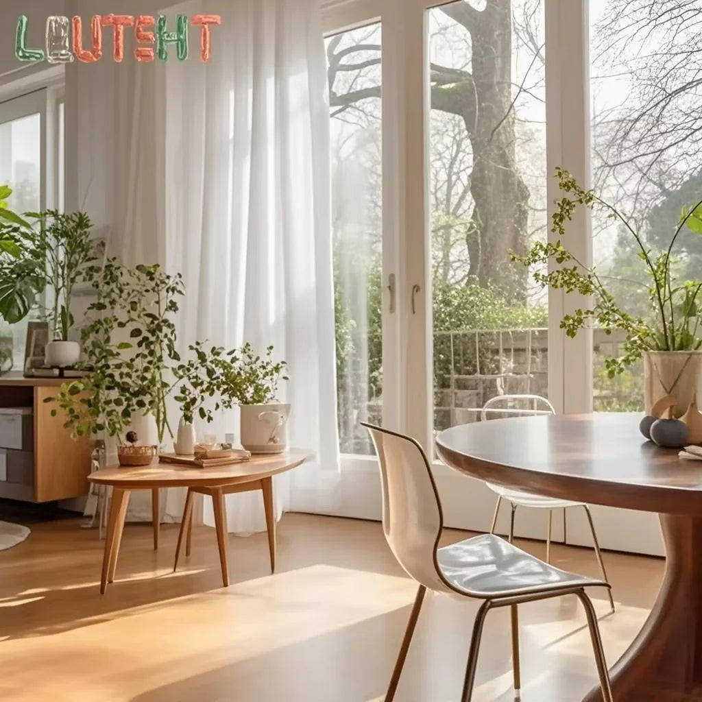 Custom White Sheer Curtains – Living Room
