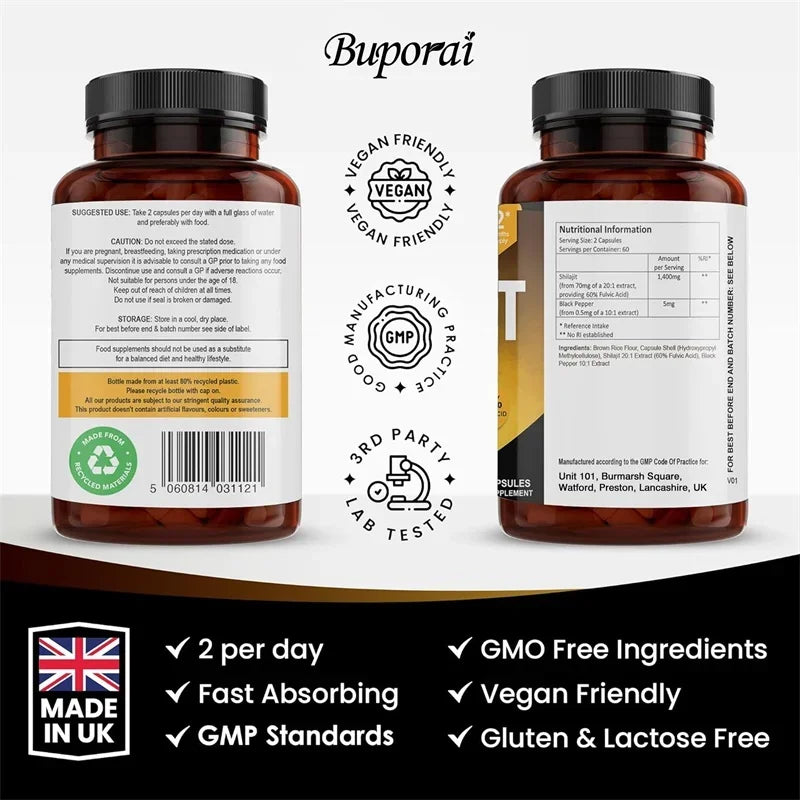 Shilajit Capsules 1400mg – Energy & Immunity