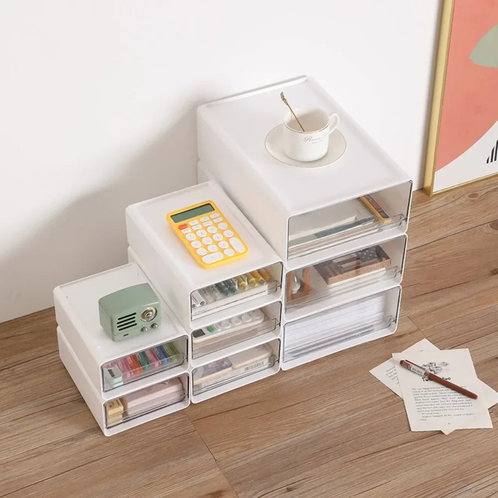 Transparent Drawer Desktop Storage Cabinet