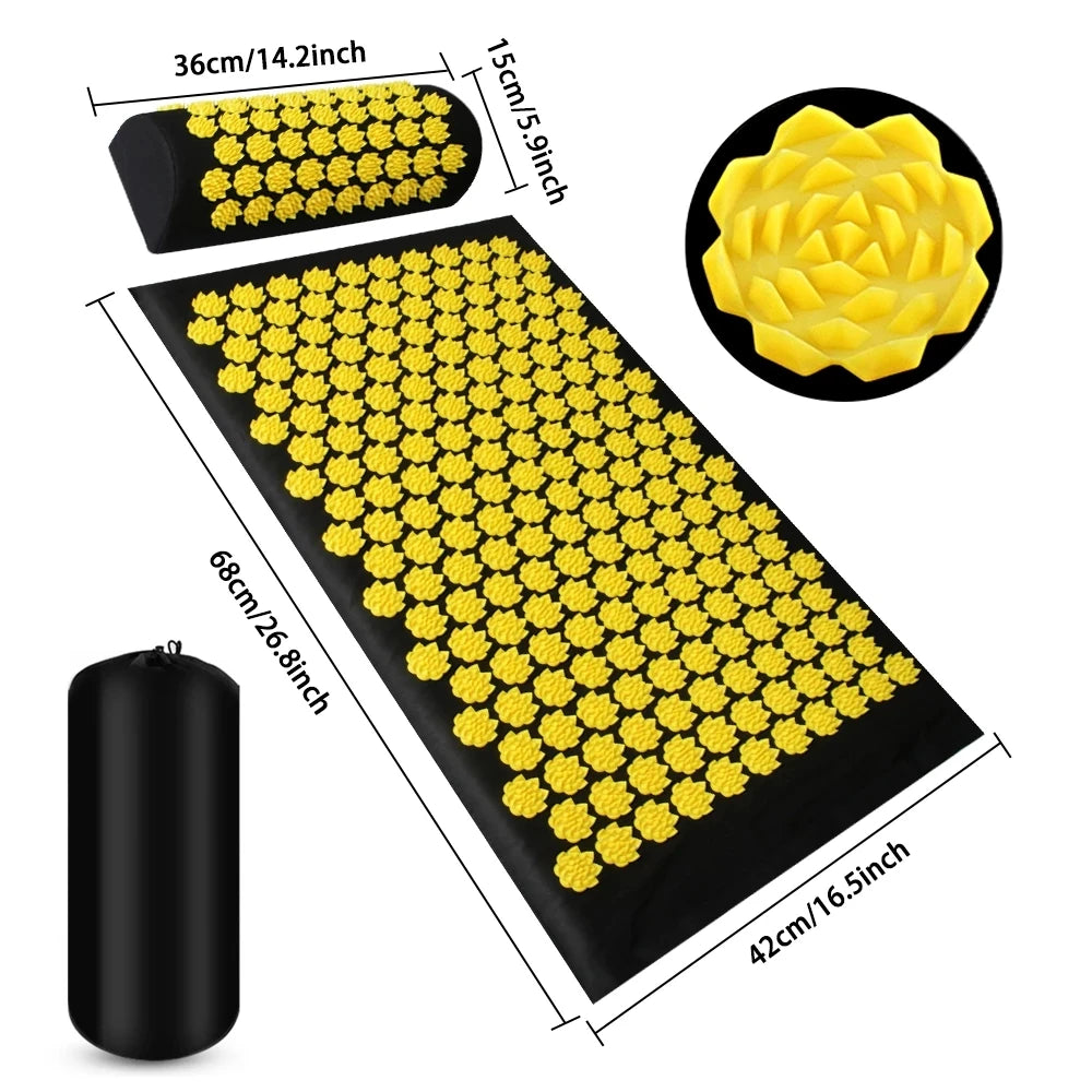 Acupressure Yoga Mat & Foot Massage Pillow
