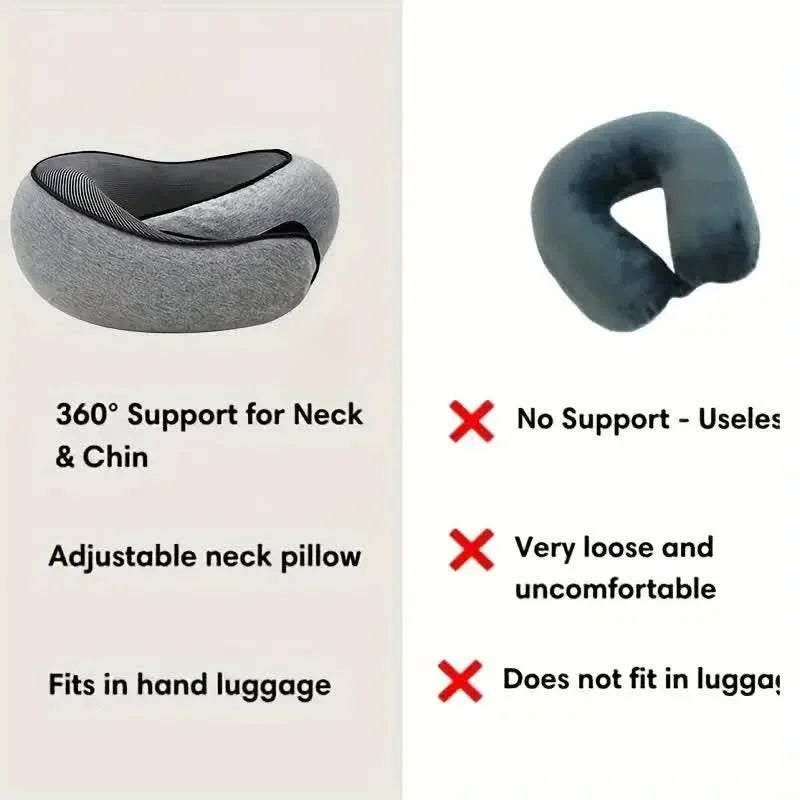 Adjustable Memory Foam Travel Neck Pillow