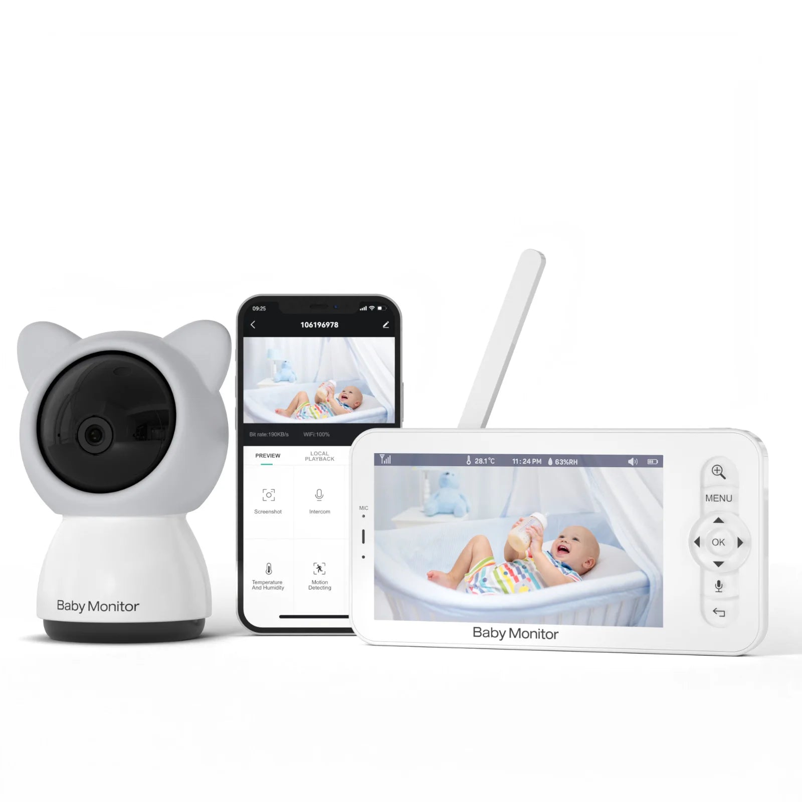 WiFi Baby Monitor 5" HD Video & App Control