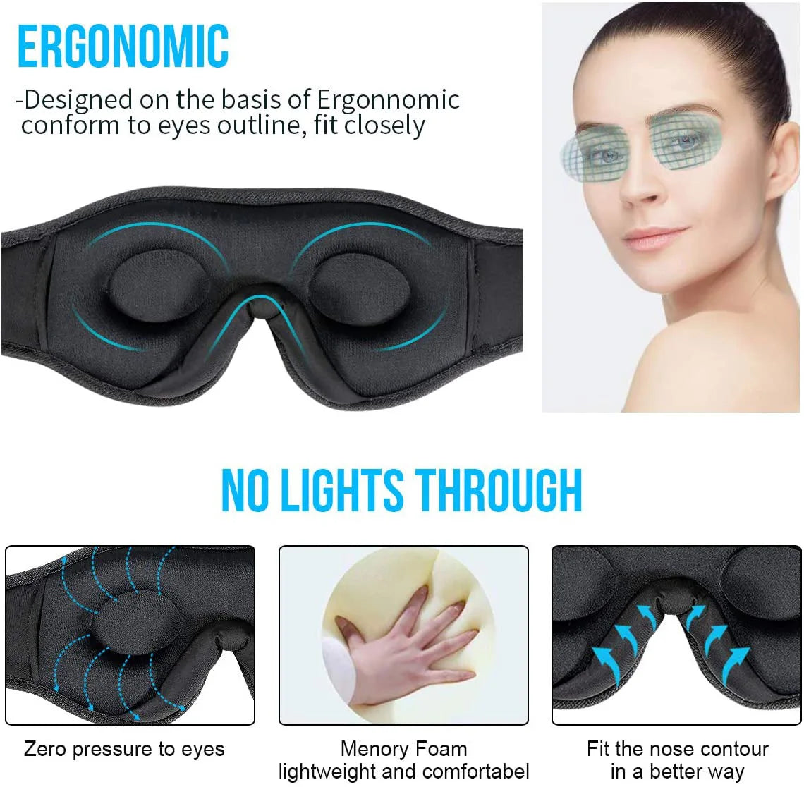 3D Bluetooth Sleep Mask – Headphones Eye Cover