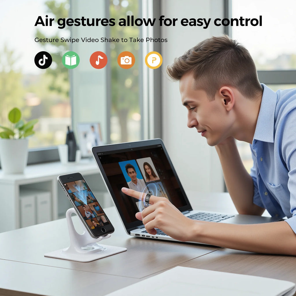 Smart Ring with Charging Box & Health Tracker