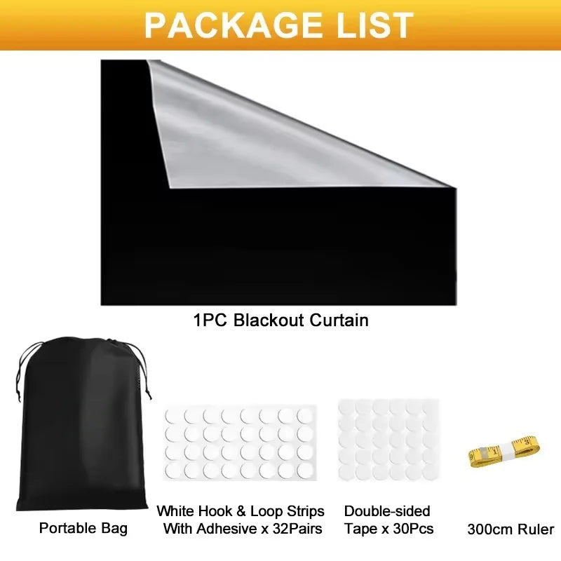 DIY Portable 100% Blackout Curtain Cloth