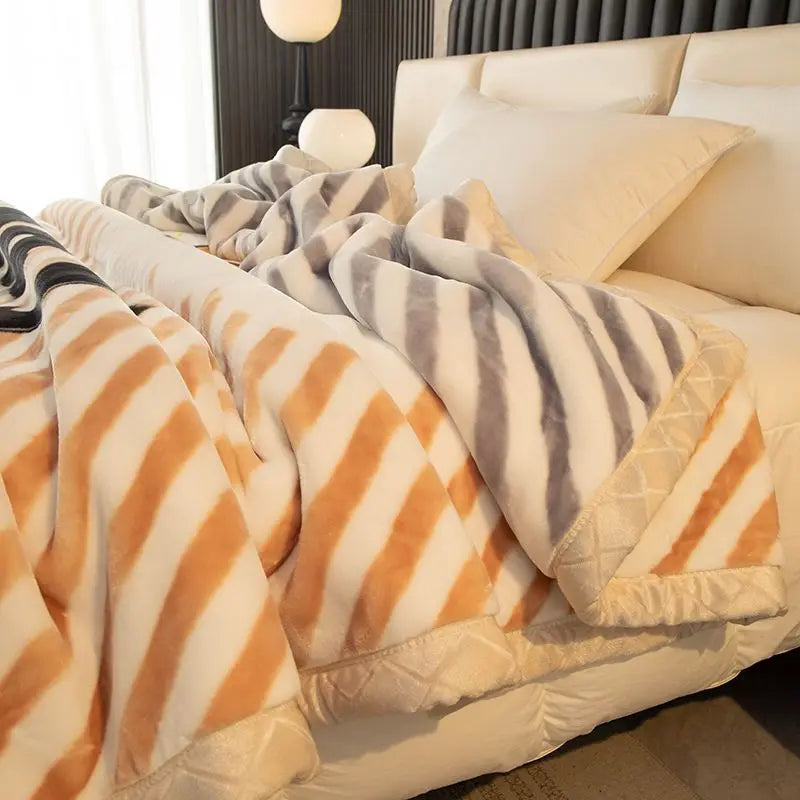 Weighted Raschel Plush Warm Blanket