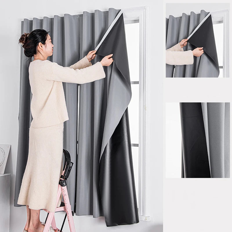 Self-Adhesive 100% Blackout Window Curtain