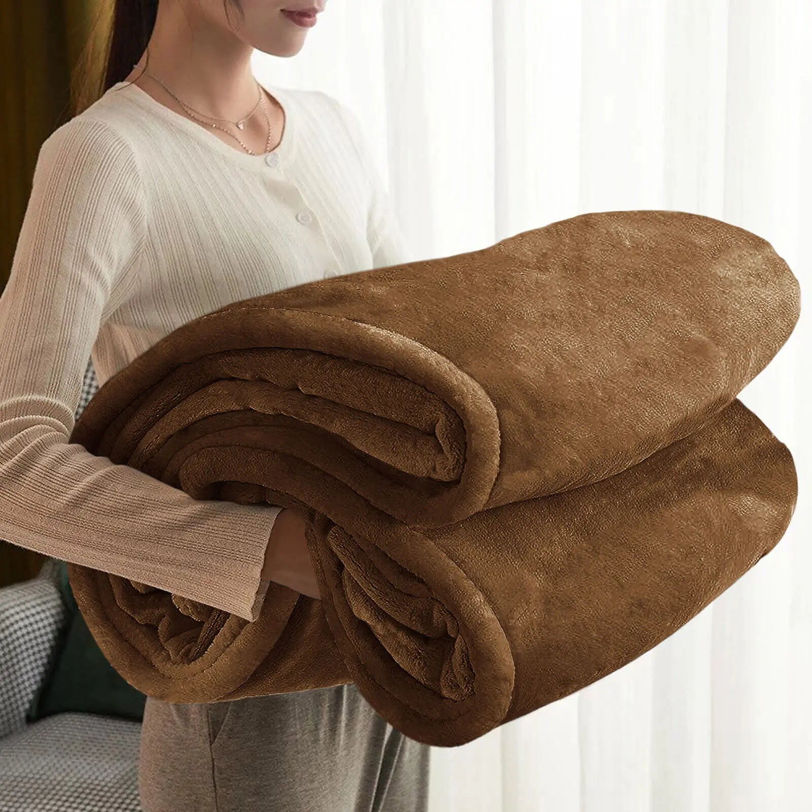 Fleece Plush Soft Blanket for Sofa & Bed