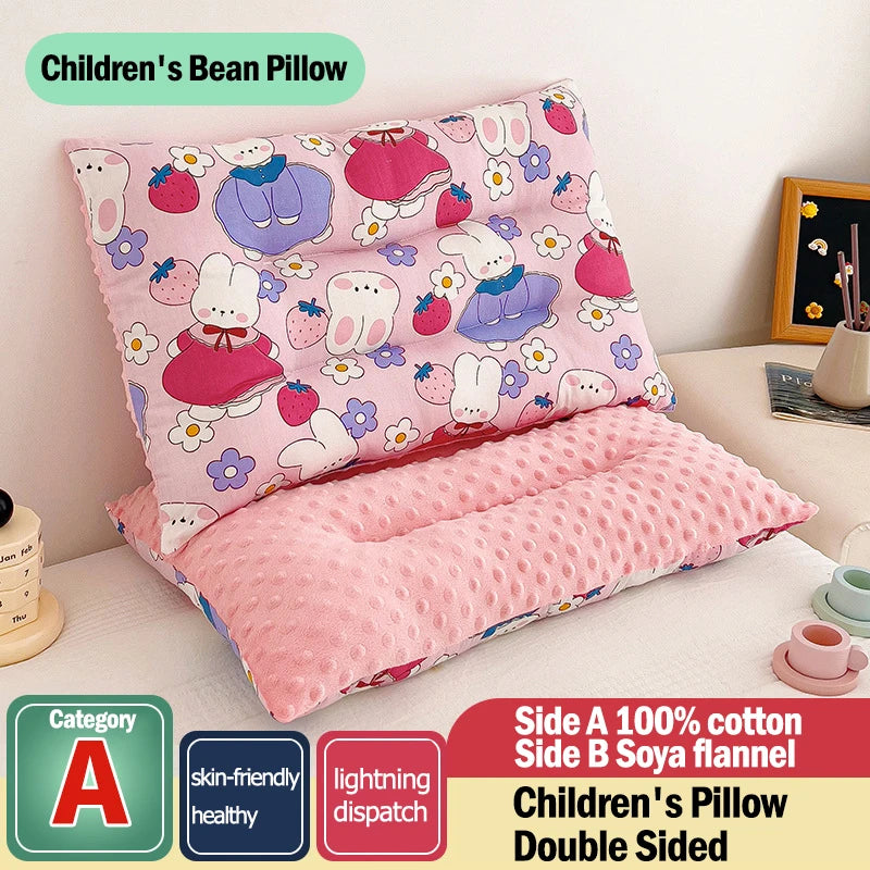 Kids Cotton Pillow with Cute Cartoon Print