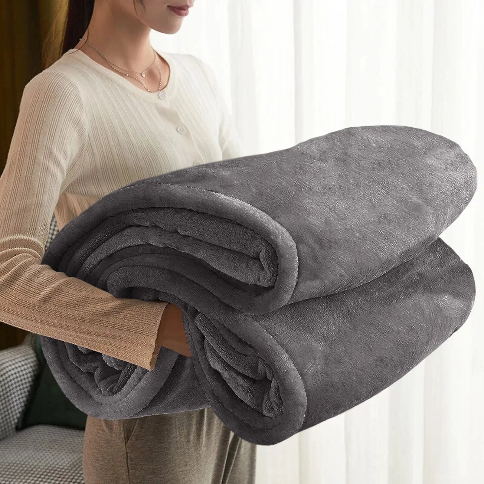 Fleece Plush Soft Blanket for Sofa & Bed