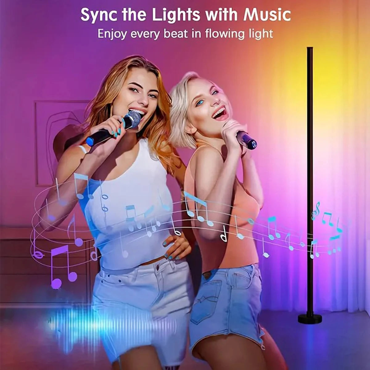 EISSLOLY 2PCS RGB Smart Floor Lamp