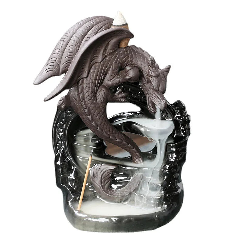 Dragon Backflow Incense Burner Ceramic