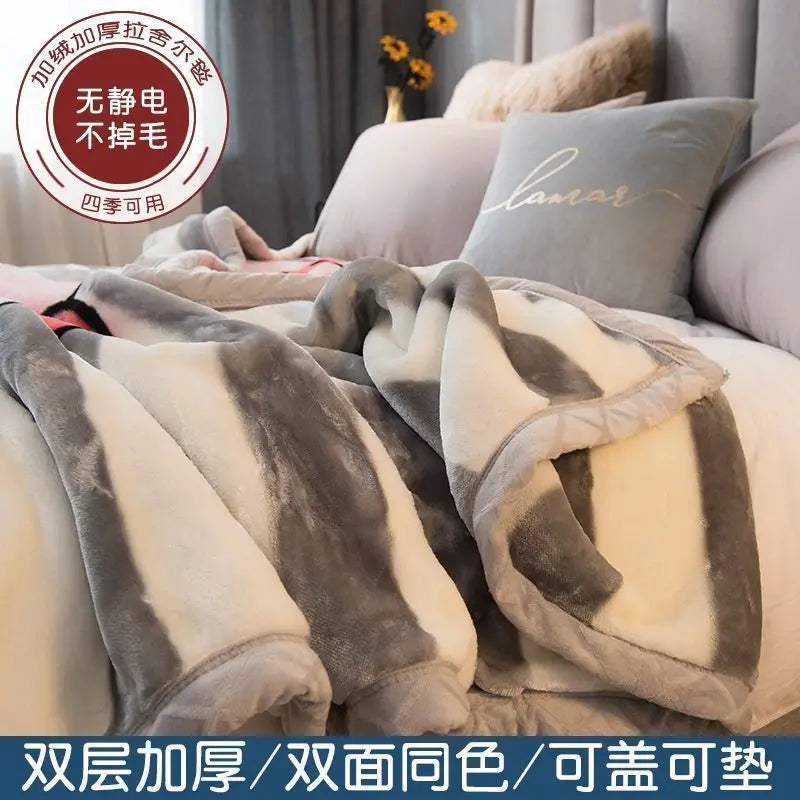 Weighted Raschel Plush Warm Blanket