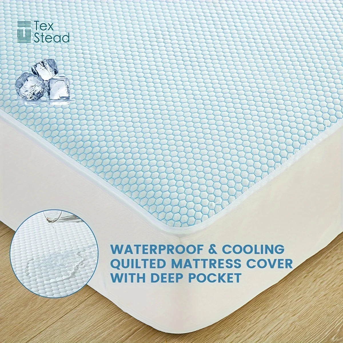 Cooling Waterproof Fitted Mattress Topper