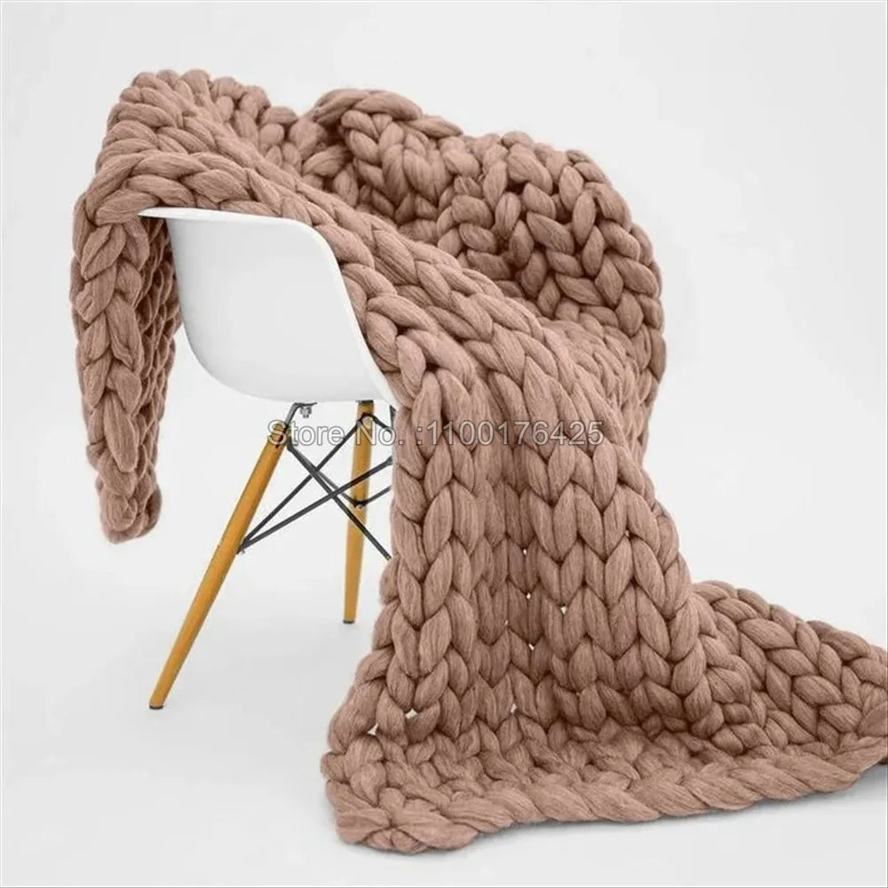 Grey Chunky Knitted Blanket