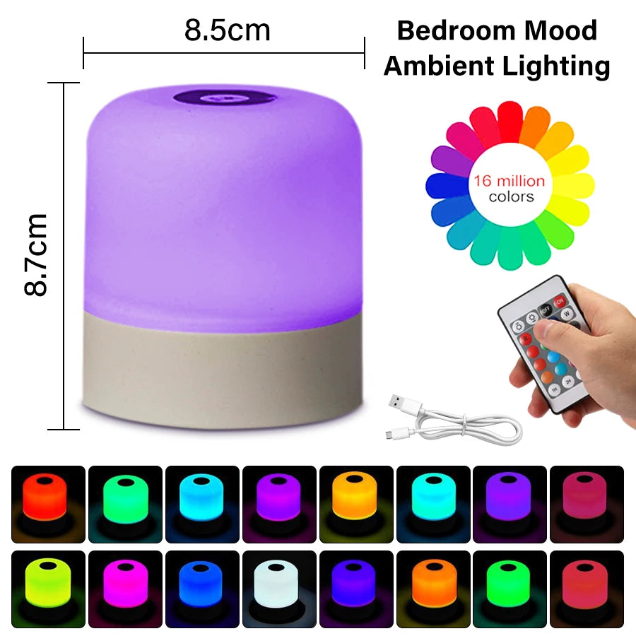 16-Color RGB Touch Bedside Lamp