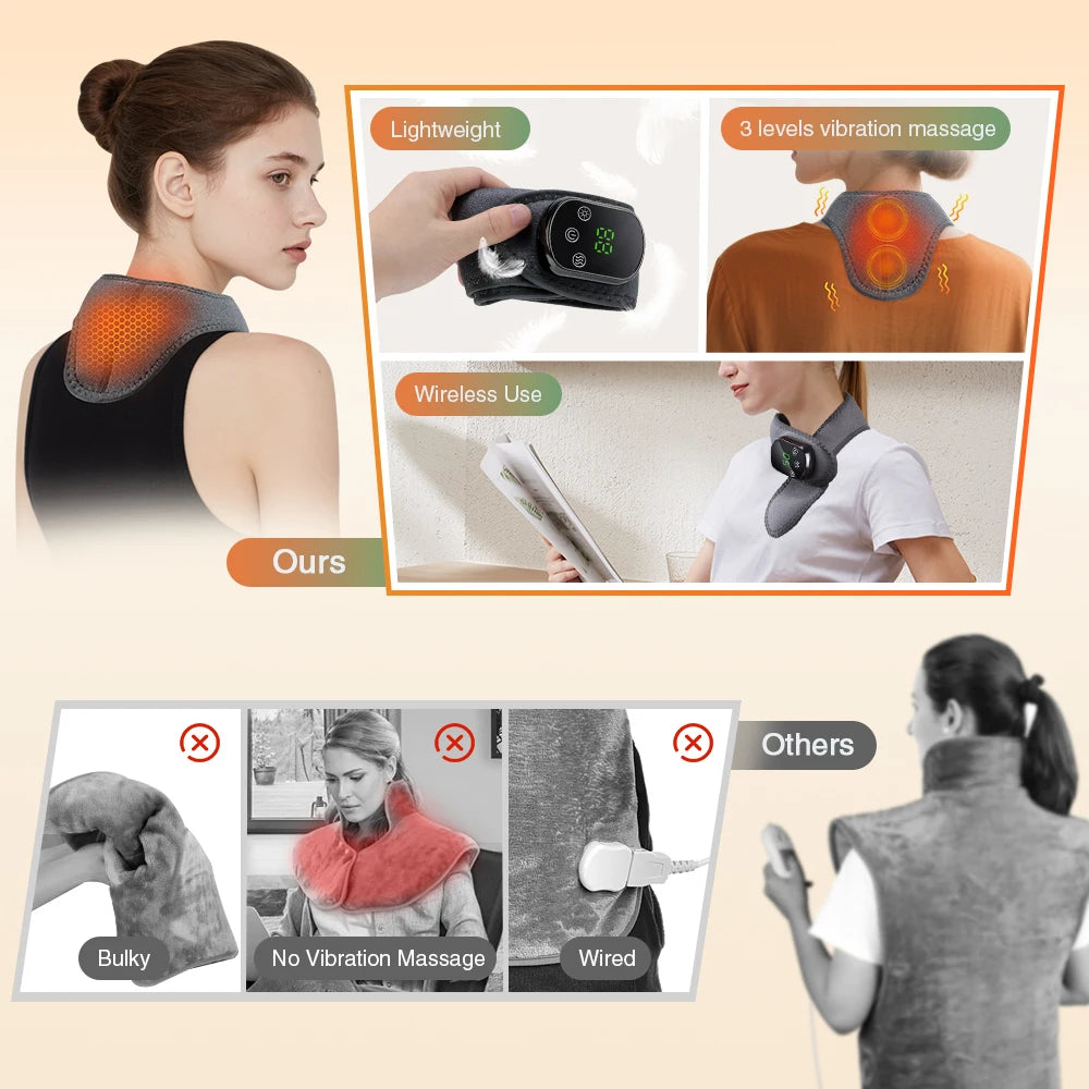 Cordless Heated Neck Massager Wrap