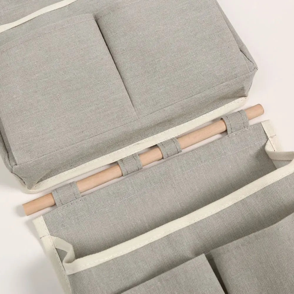 Wall-Mounted Bedside Organizer – Multi Pocket