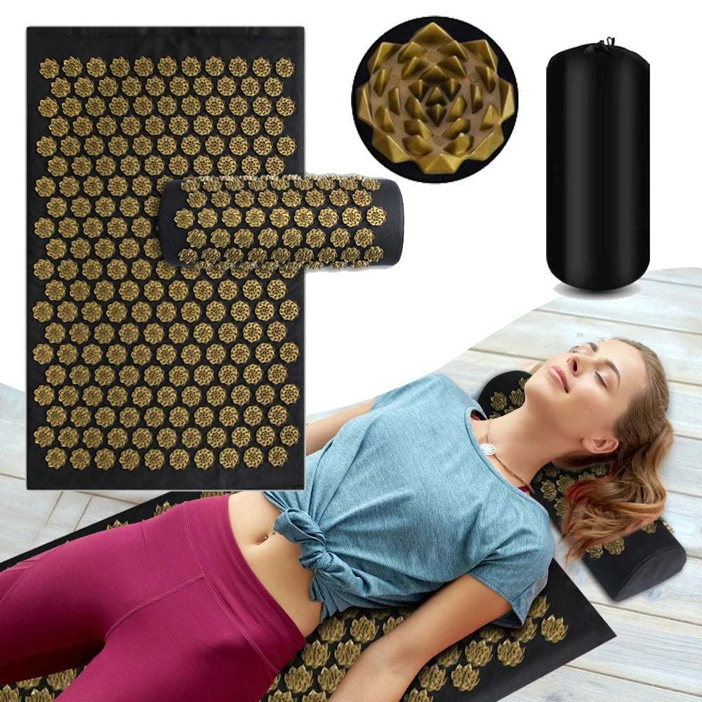 Acupressure Yoga Mat & Foot Massage Pillow