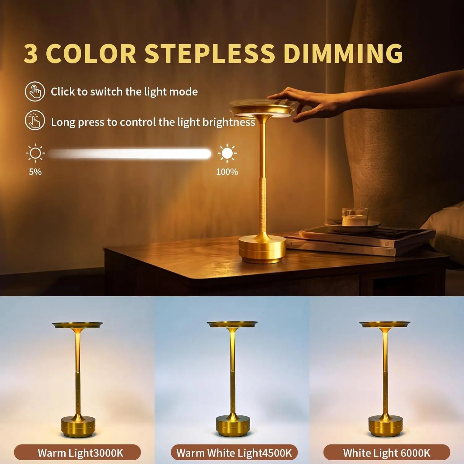 Wireless Retro LED Desk Lamp USB