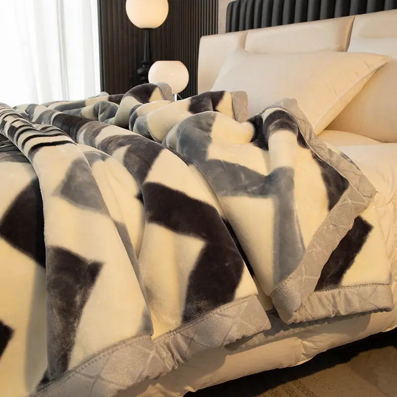 Weighted Raschel Plush Warm Blanket