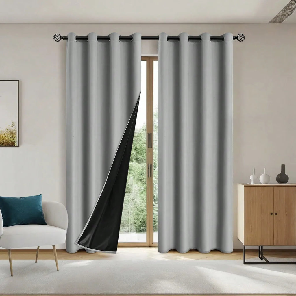 Solid 100% Blackout Curtain with Grommets