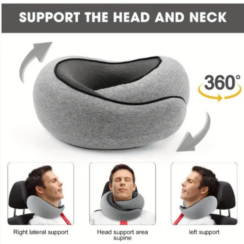 Snail-Shaped Memory Foam U-Shaped Travel Pillow