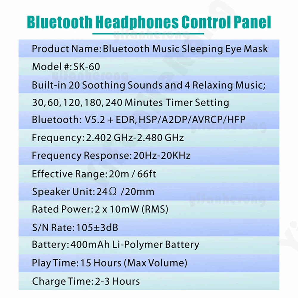 3D Bluetooth Sleep Mask with Earphones