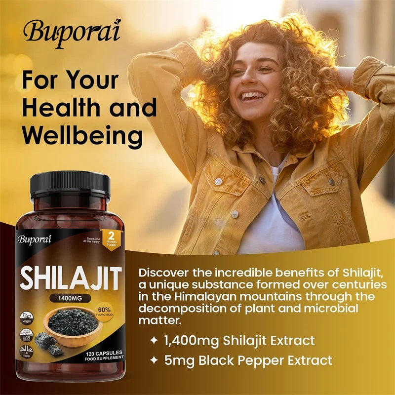 Shilajit Capsules 1400mg – Energy & Immunity