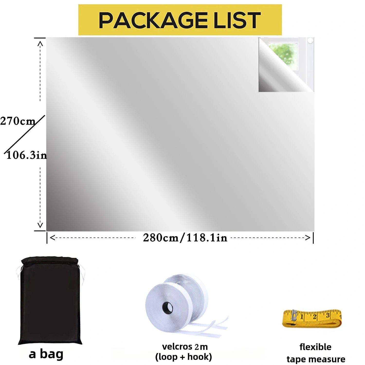 100% Blackout Window Cover Privacy Film Cloth