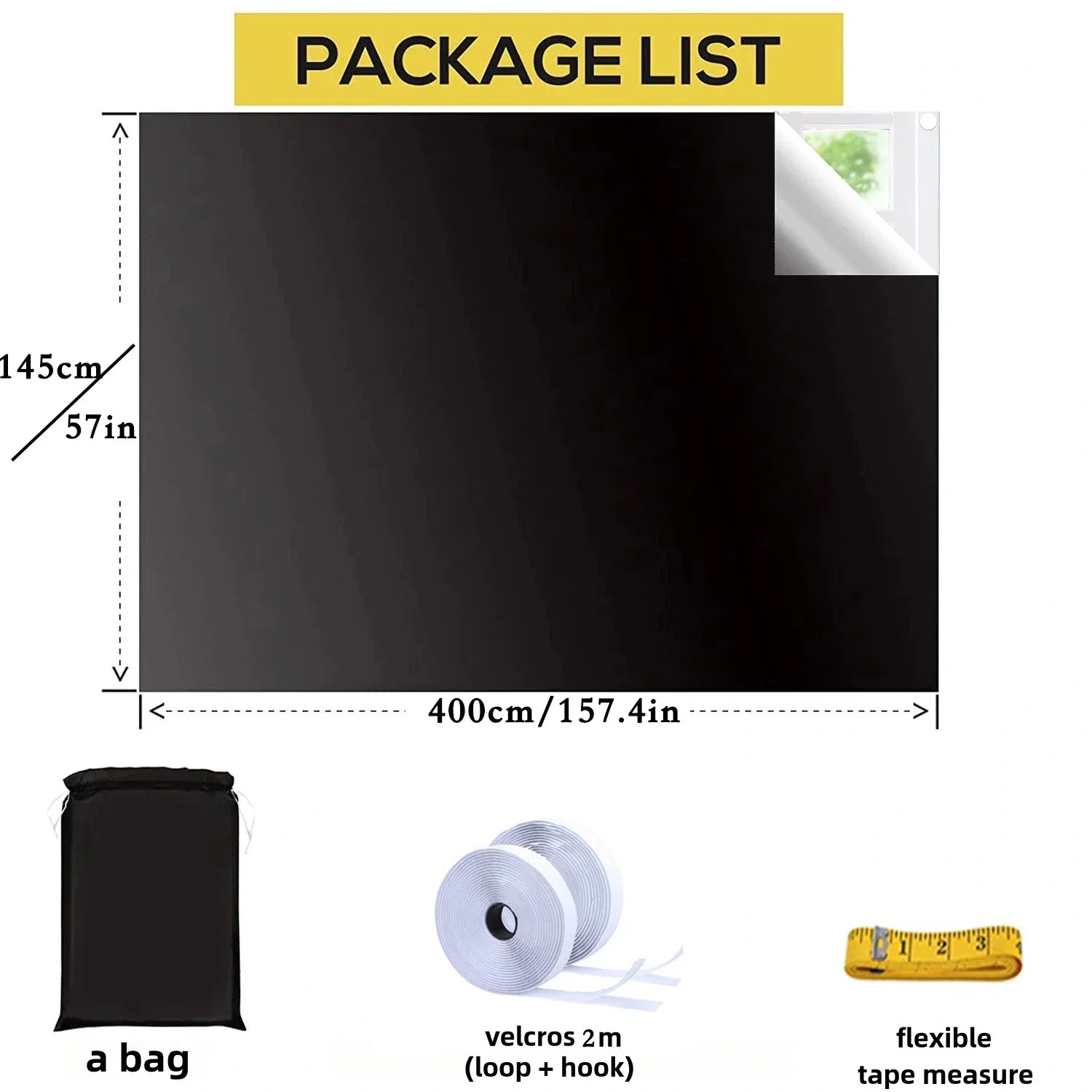 100% Blackout Window Cover Privacy Film Cloth