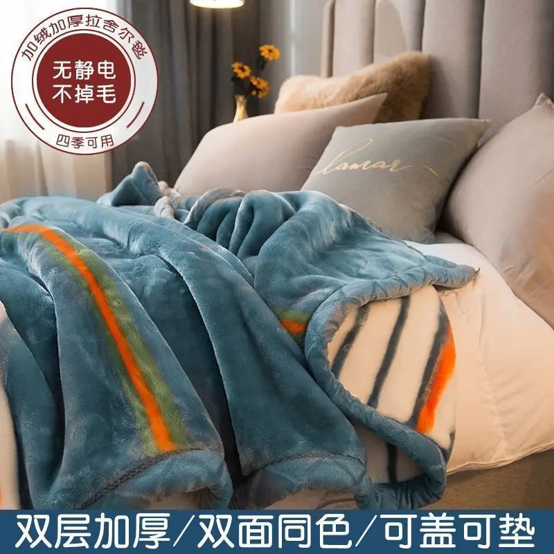 Weighted Raschel Plush Warm Blanket