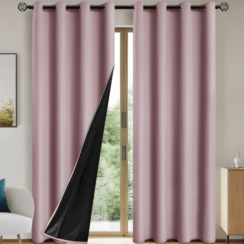 Solid 100% Blackout Curtain with Grommets
