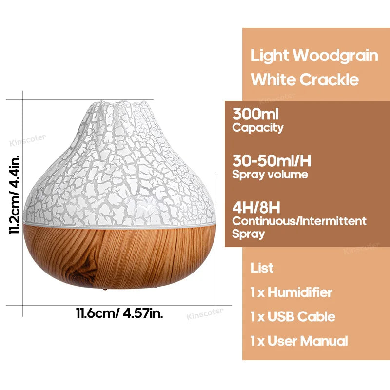 300ml Volcano Air Humidifier with Lights