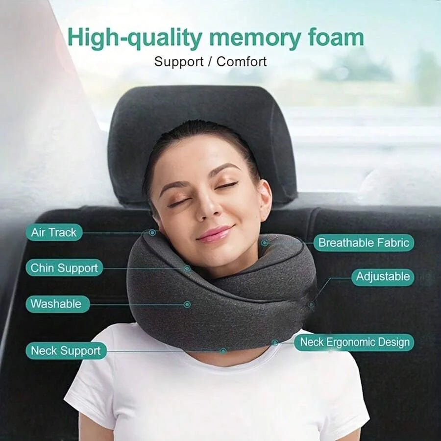 Memory Foam Travel Neck Pillow with Cover