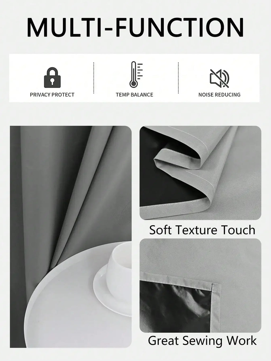 Solid 100% Blackout Curtain with Grommets